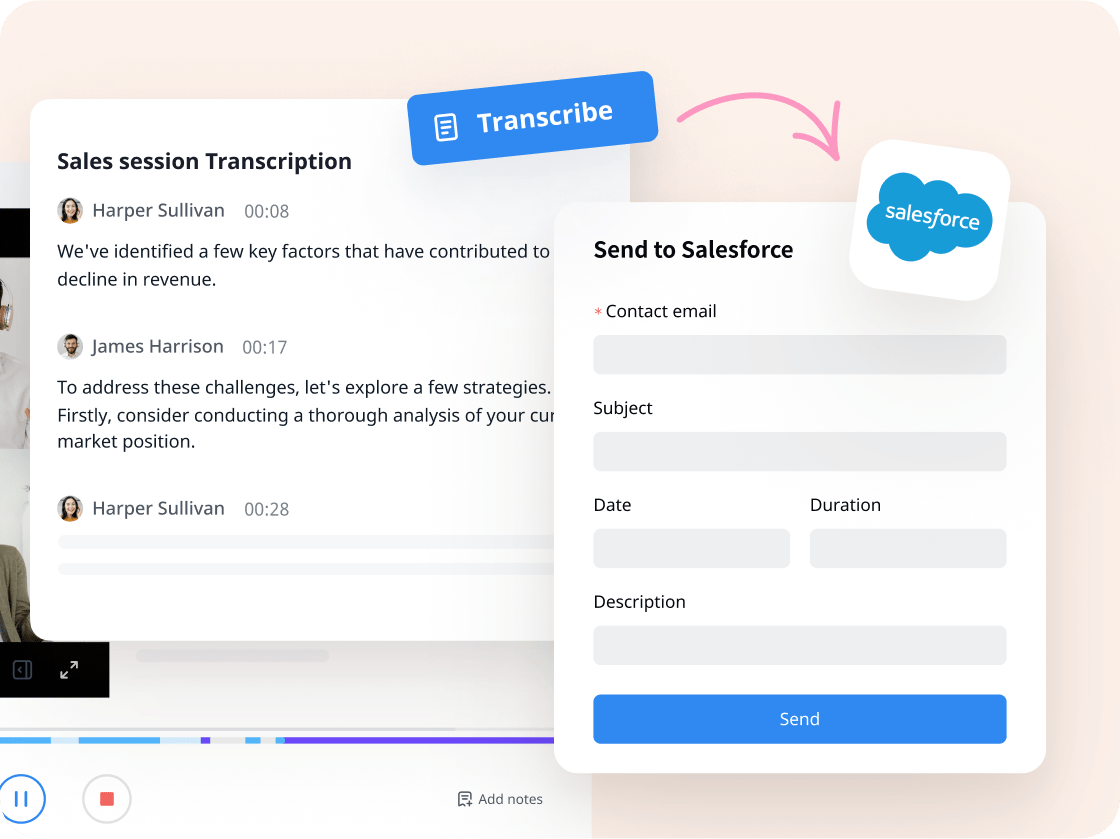send transcription to Salesforce