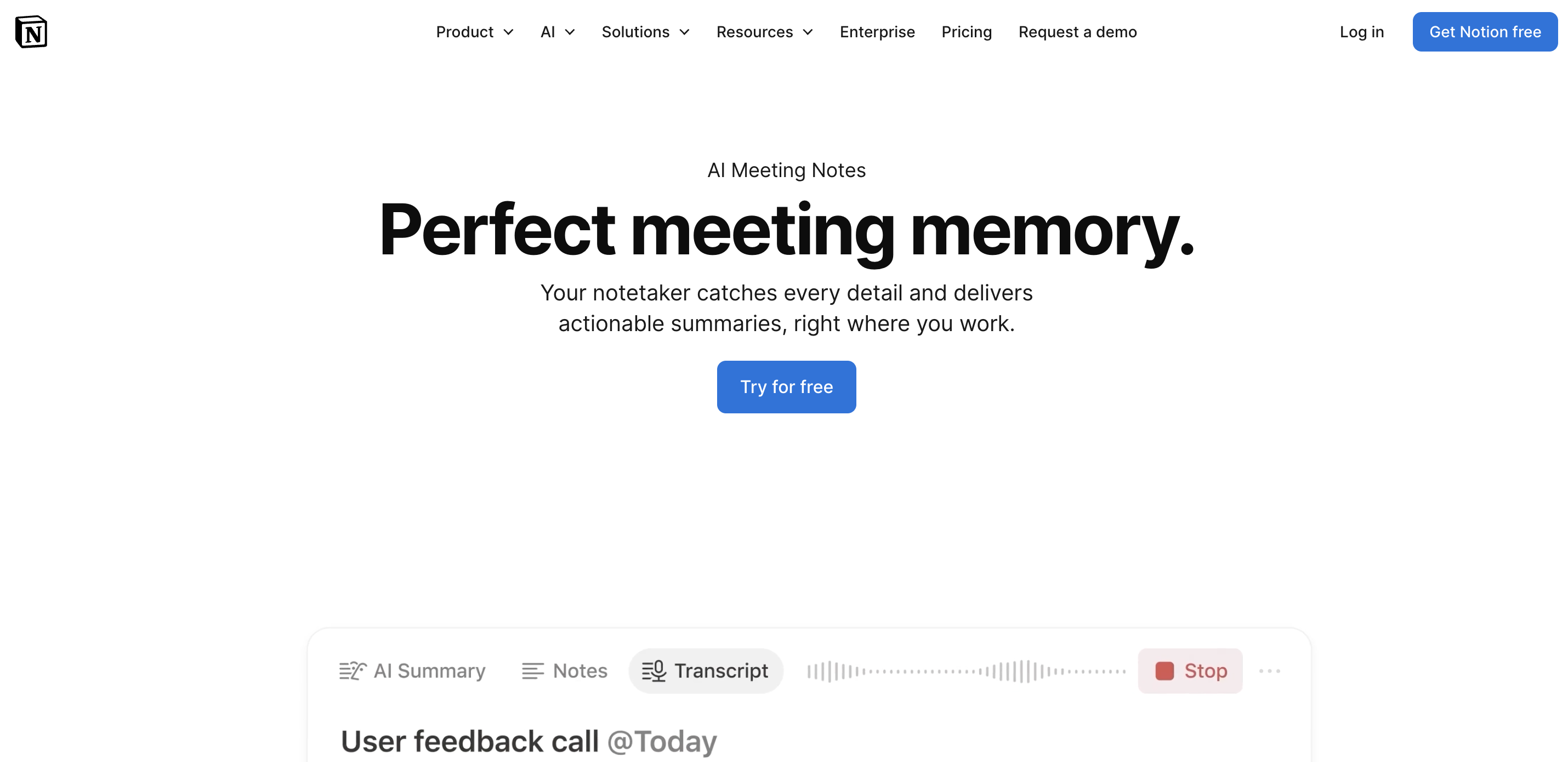 notion ai homepage