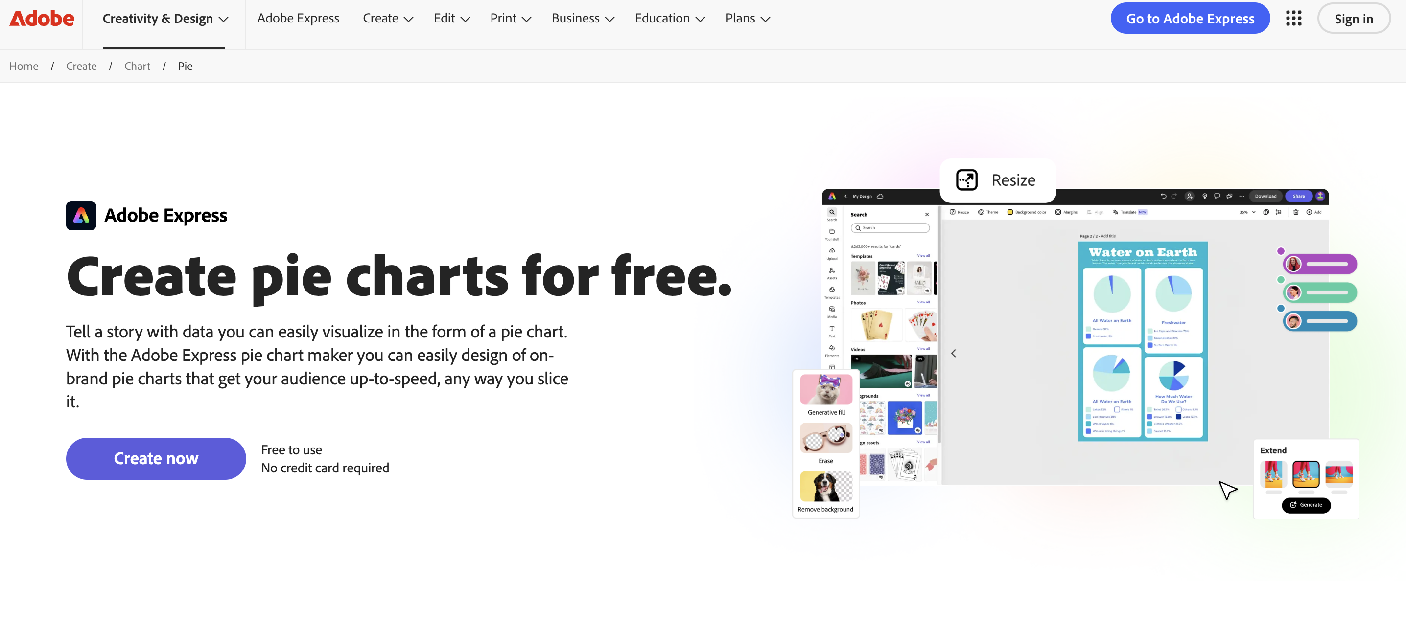 adobe express homepage