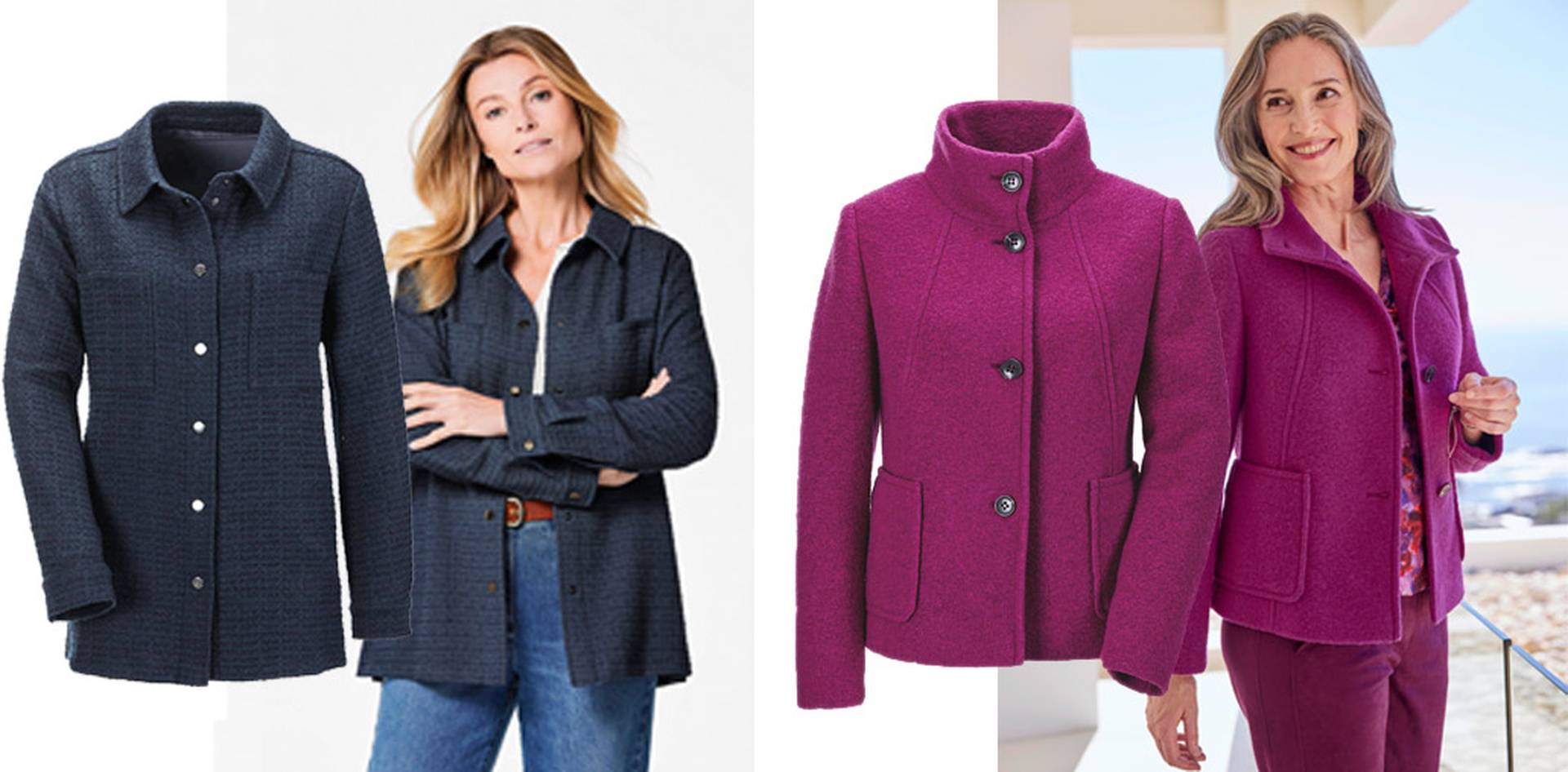 Jacke nach Figurtyp - Jacken für Frauen mit großer Oberweite. Ideal für Figurtyp V