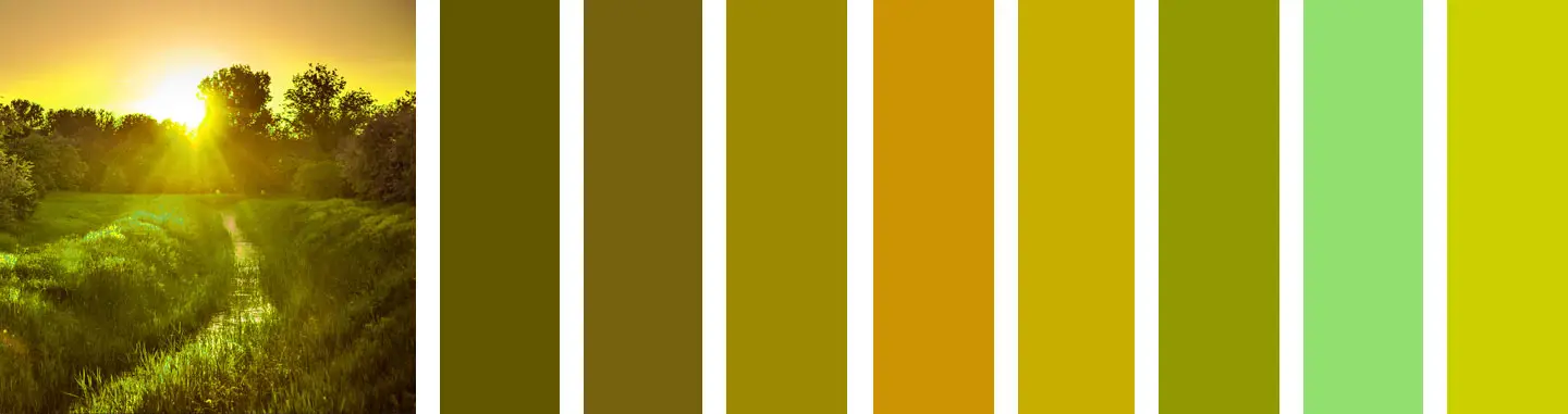 Farbpalette grüne Nuancen