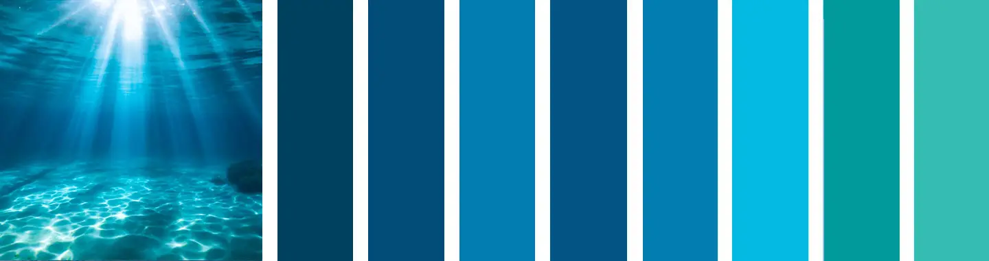 Farbpalette blaue Nuancen