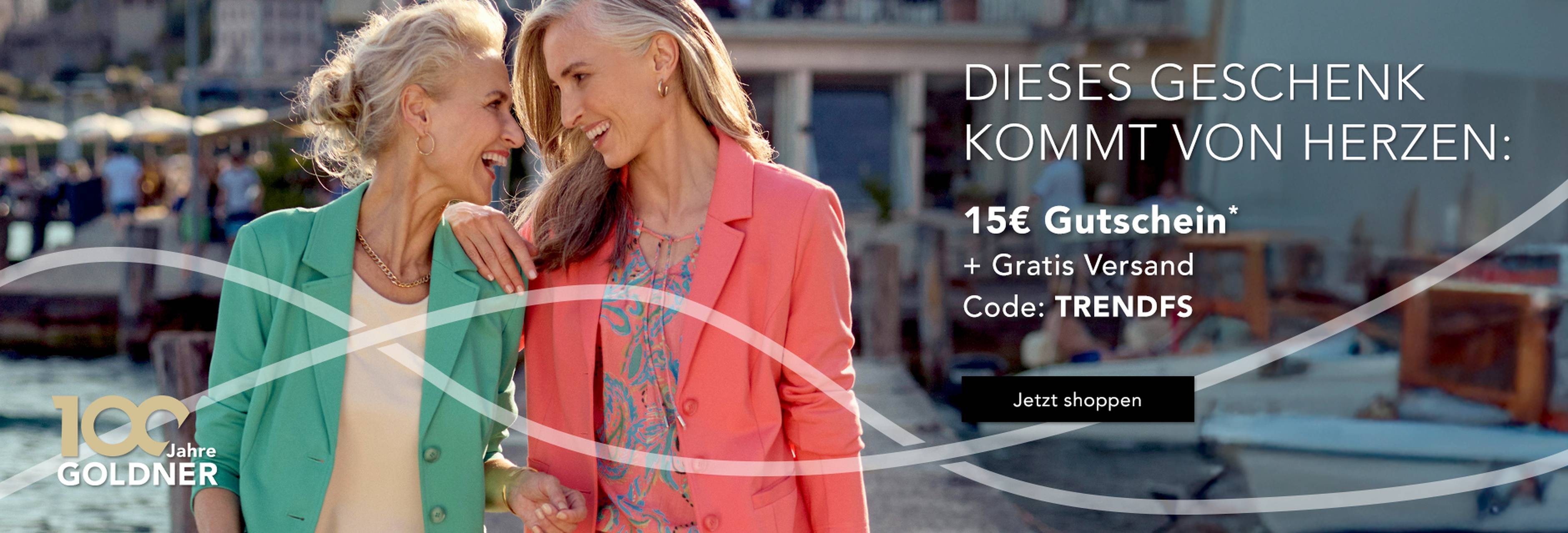Freundinnen in modernen Damen-Outfits – neue GOLDNER Trends mit perfekter Passform