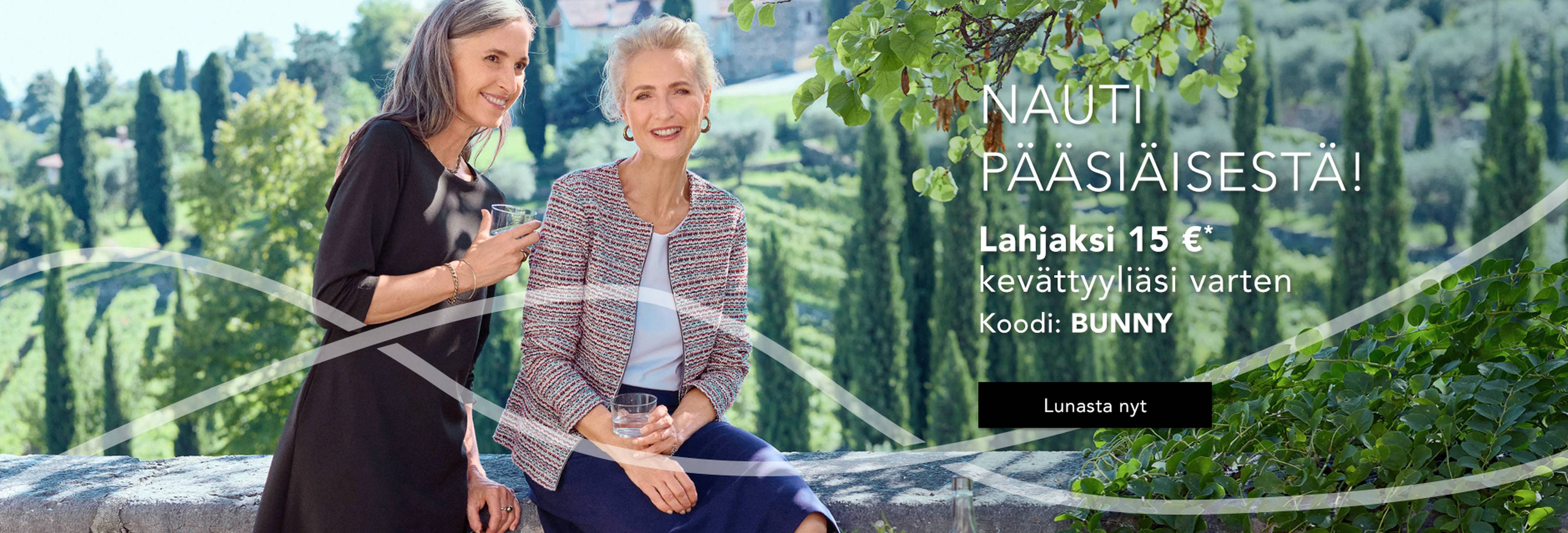 50+-vuotiaiden naisten kevätmuoti: tyylikäs asukokonaisuus mekosta ja bleiseristä