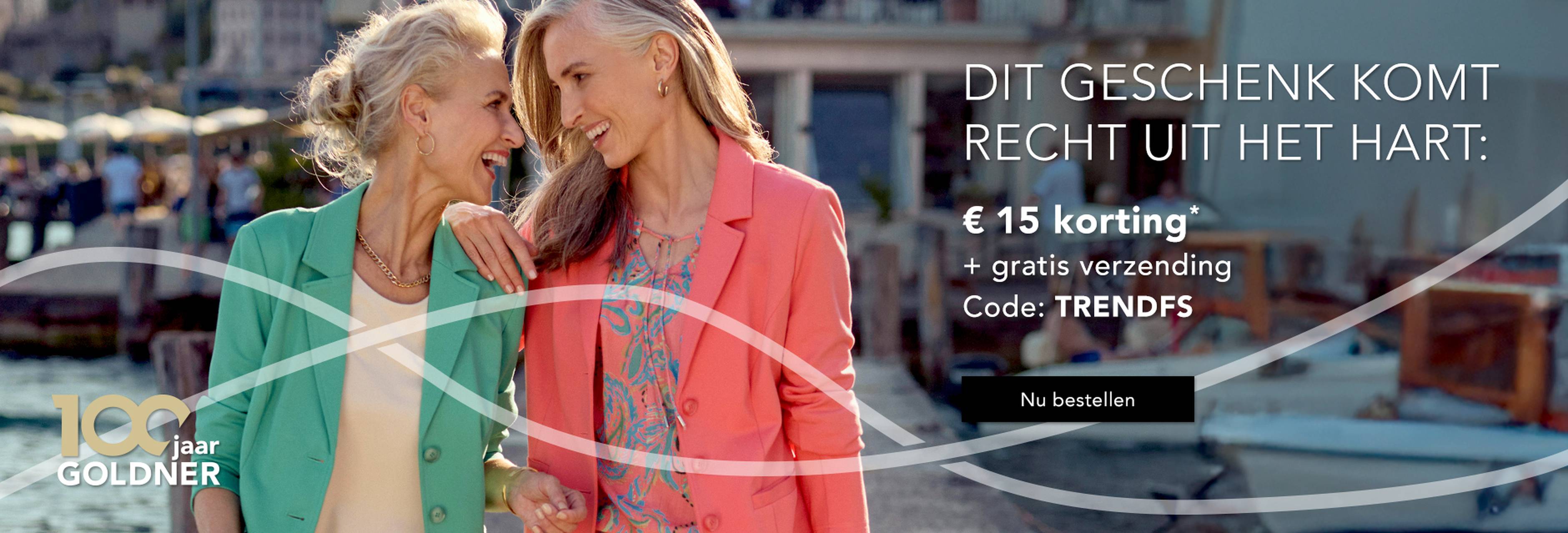 Vriendinnen in moderne damesoutfits – nieuwe GOLDNER-trends met een perfecte pasvorm