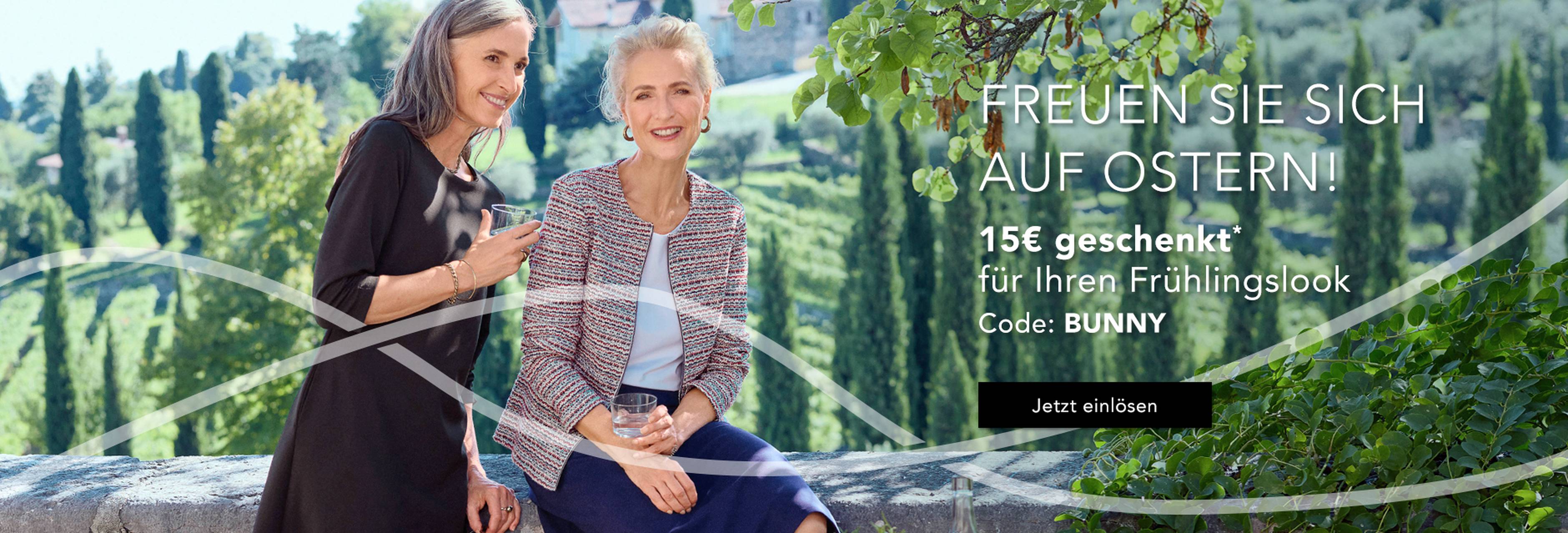 Frühlingsmode für Damen 50+ mit Kleid und Blazer im eleganten Look