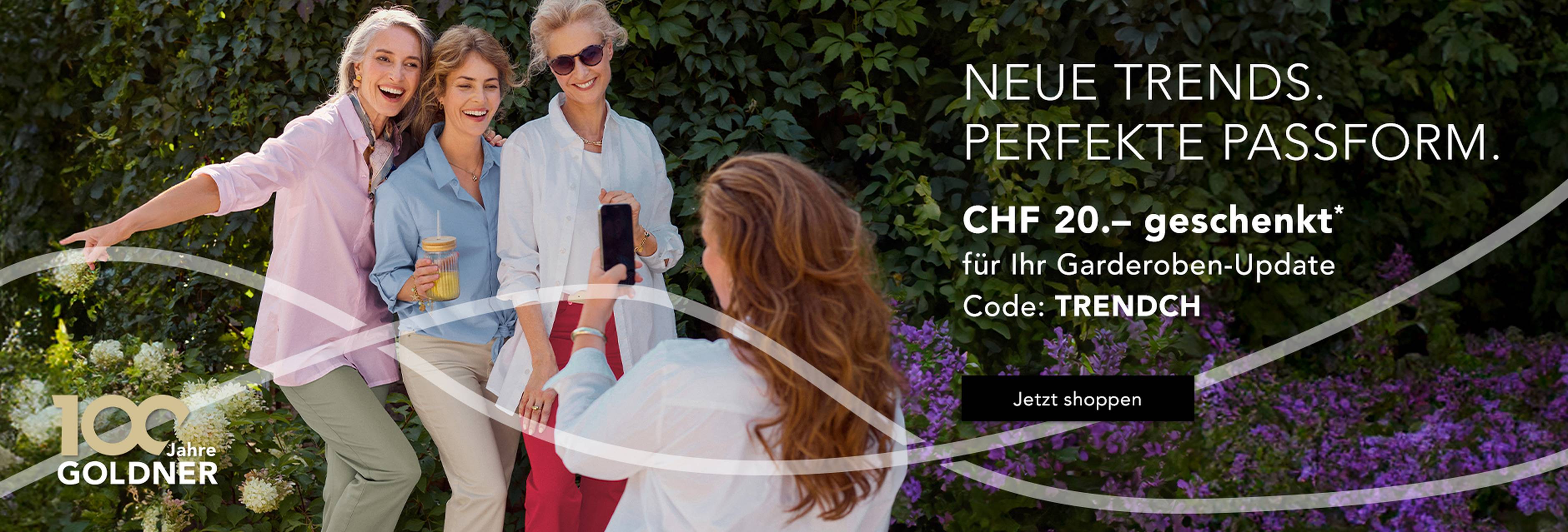 Freundinnen in modernen Damen-Outfits – neue GOLDNER Trends mit perfekter Passform