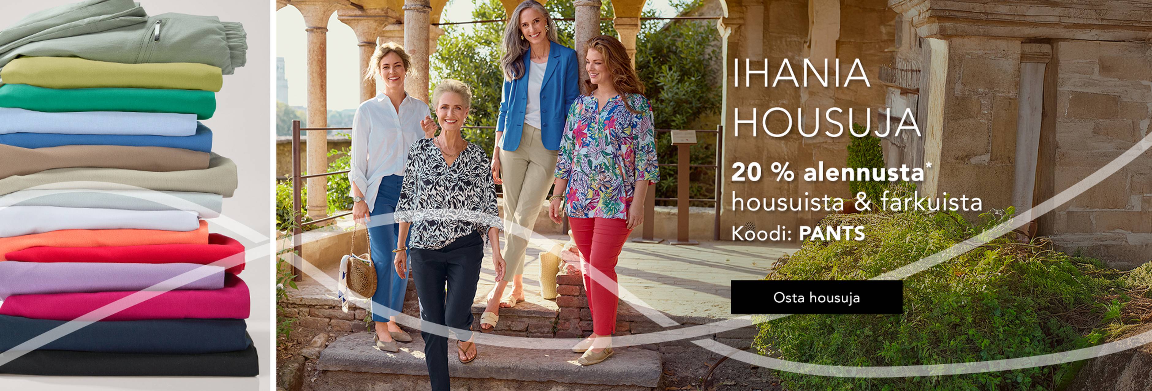 Kesähousut yli 50-vuotiaille naisille, laaja värivalikoima ja täydellinen istuvuus