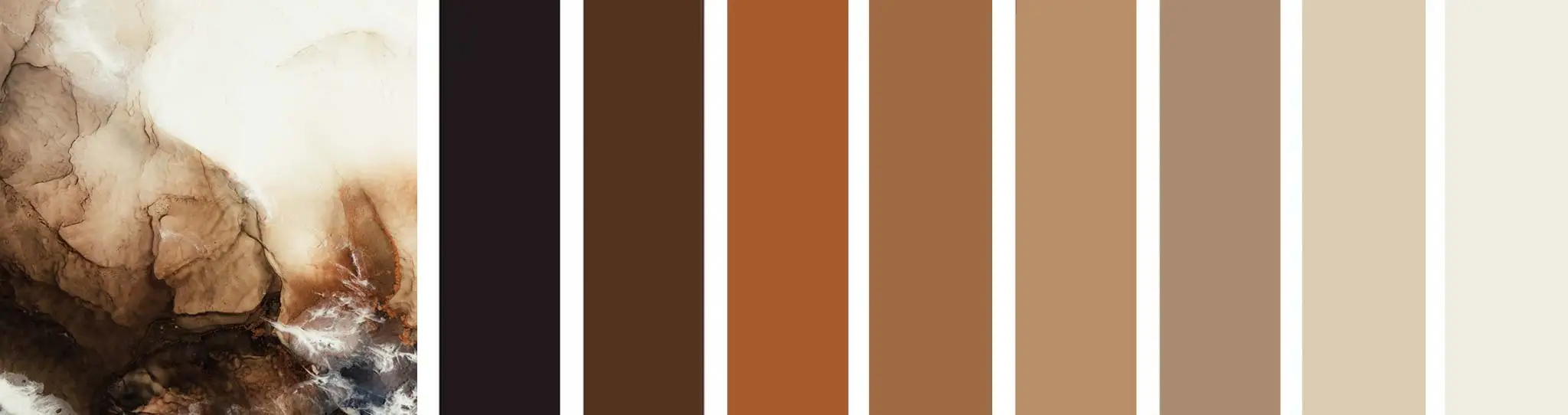 Farbkarte Naturtöne Braun & Beige mit Metallic-Effekt