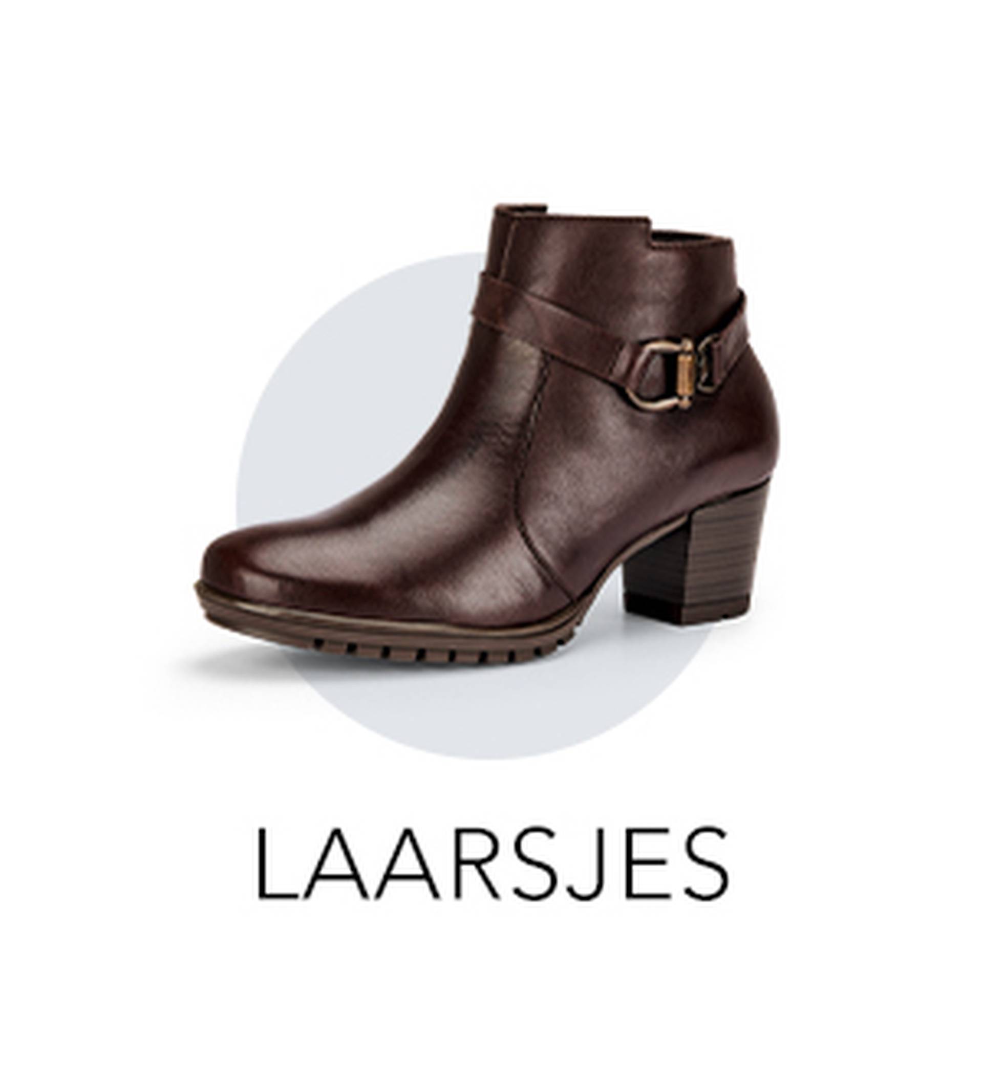 Elegante bruine leren laars met een lage hak en een goud-zwarte riem, een comfortabele laarsjes van GOLDNER.
