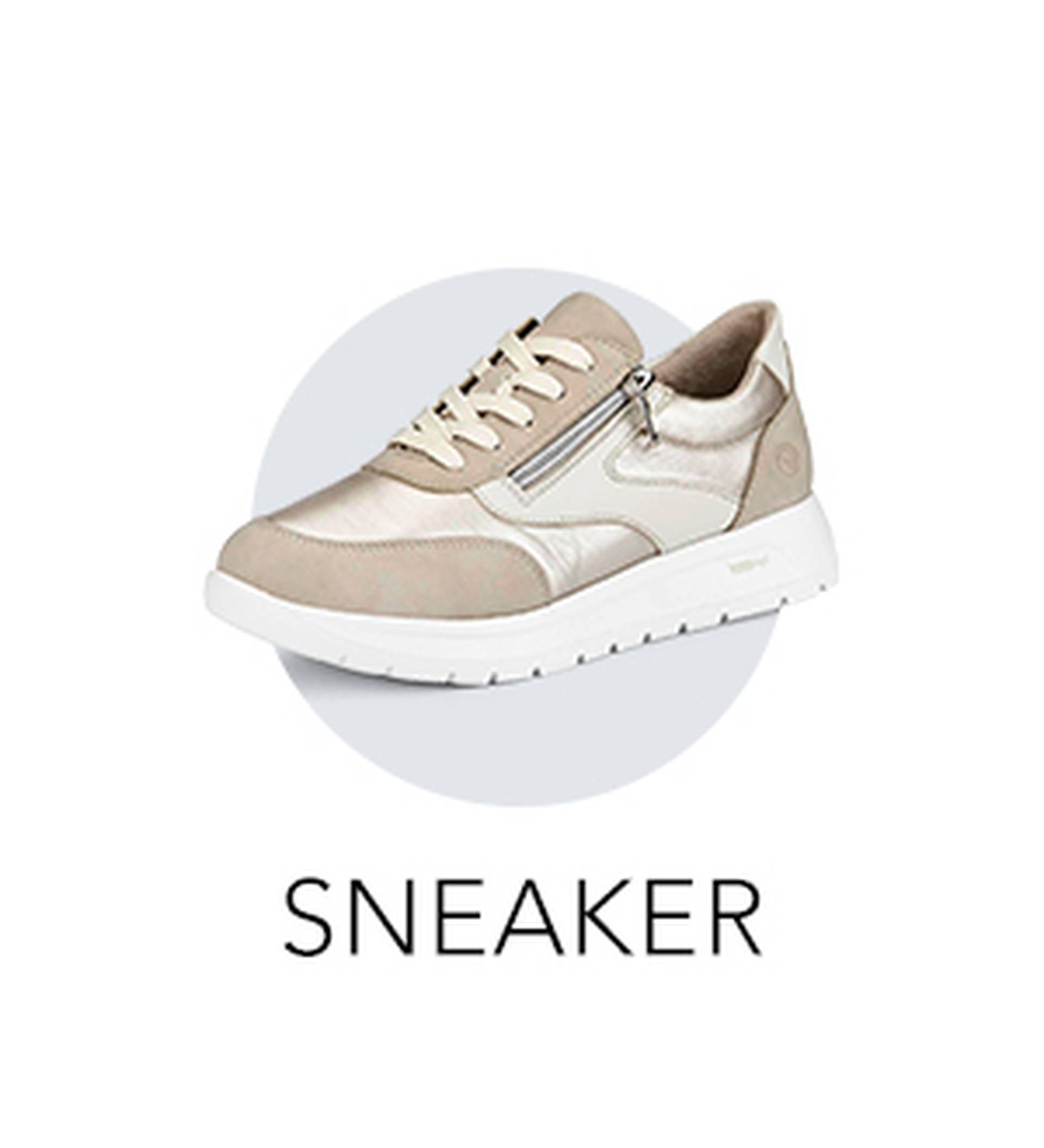 Bequeme Damensneaker mit Reißverschluss und dicker Sohle in hellen Farben von GOLDNER