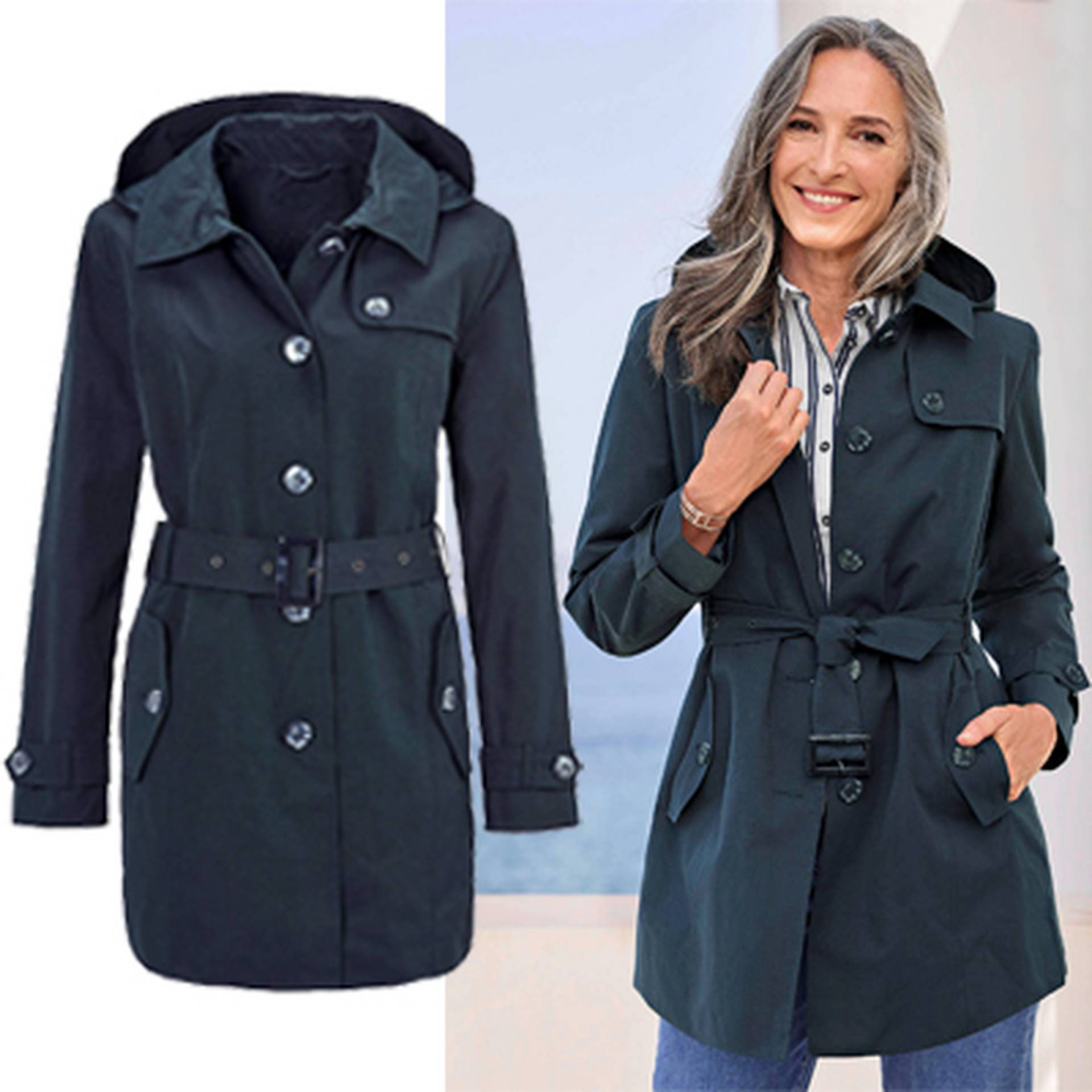 Jacke nach Figurtyp - Tipp: Eine Jacke mit Taillengürtel zaubert eine Sanduhrform