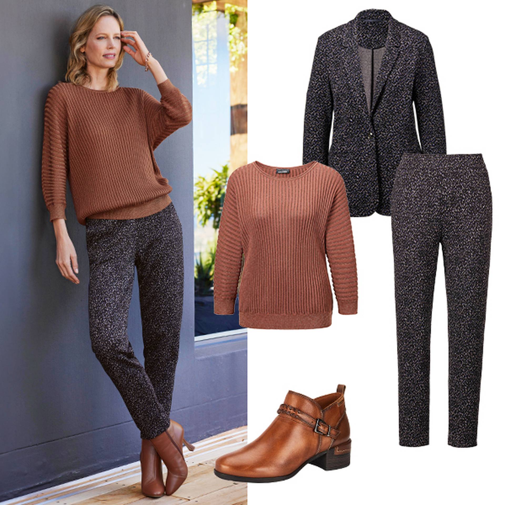 Italienische Mode Outfit mit stilvollem Hosenanzug