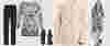1 Teil 2 Styles Outfit mit beigen Blazer und schwarzer Hose