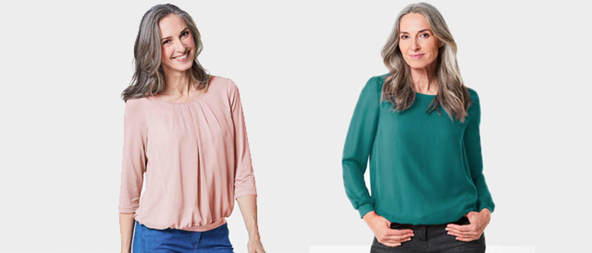 Modetips voor vrouwen met een grote buste - blouse met ronde hals en vloeiende stof