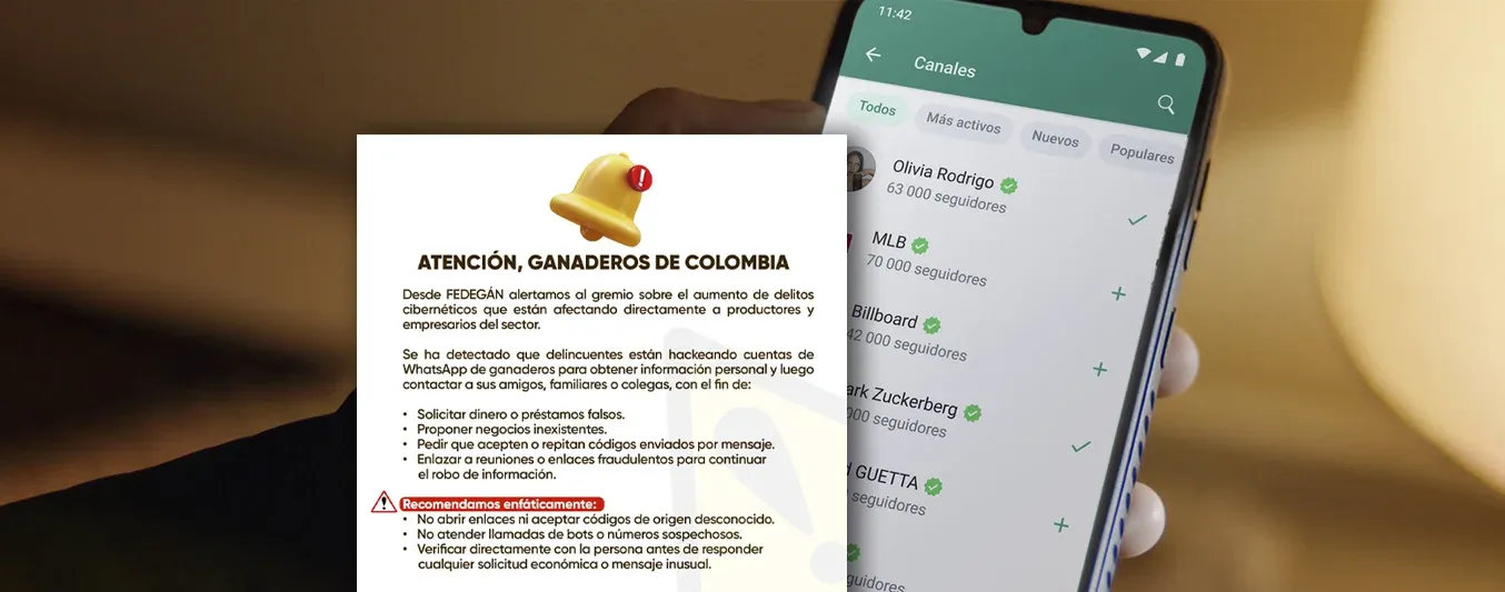 Hackeo de cuentas de whatsapp, ojo ganadero