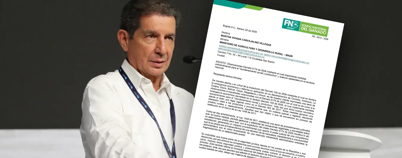 Carta de Fedegán a la Ministra de Agricultura