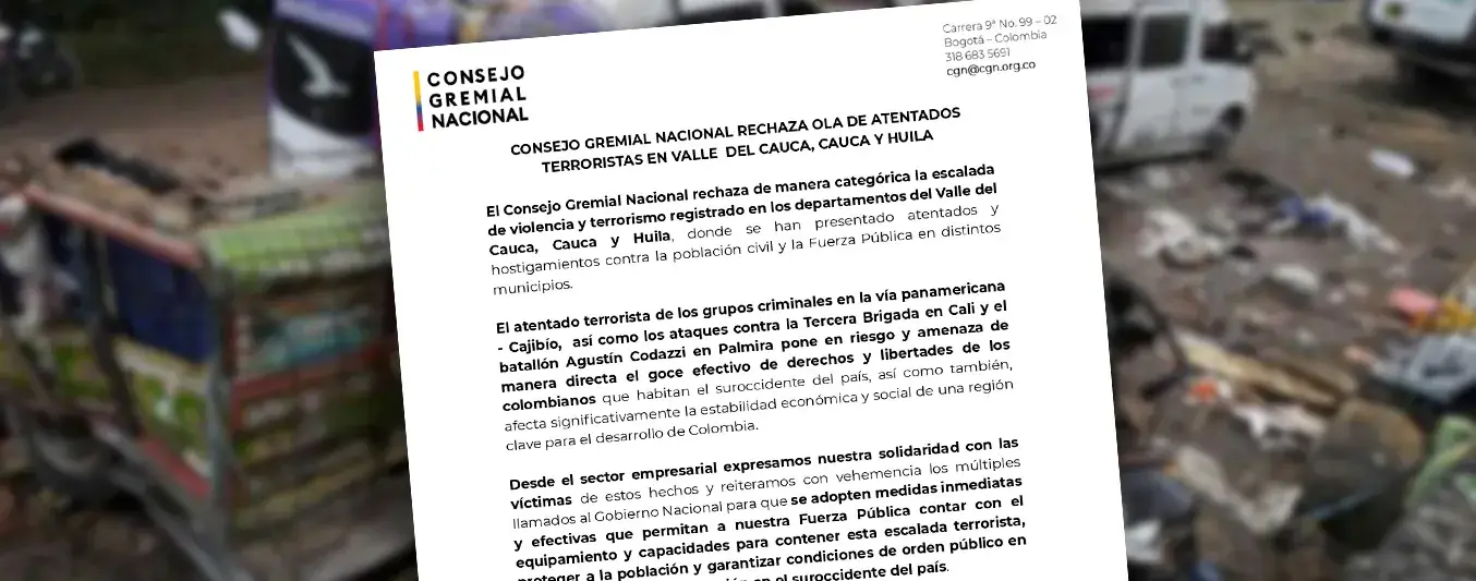 Comunicado del Consejo Gremial Nacional sobre la grave crisis de seguridad