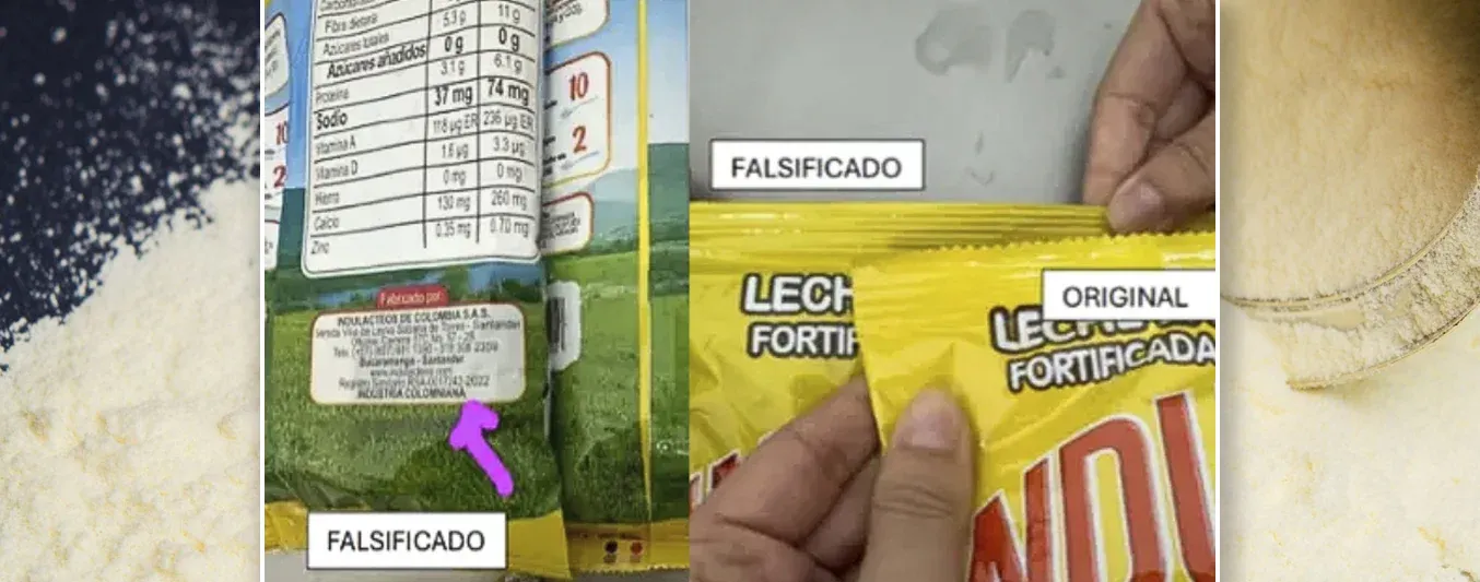 Leche en polvo falsificada
