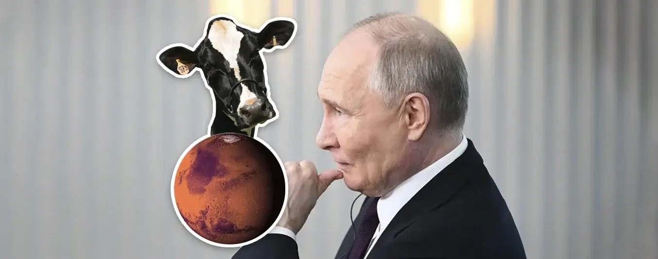 Vladimir Putin pregunta a sus científicos si puede llevar vacas a Marte