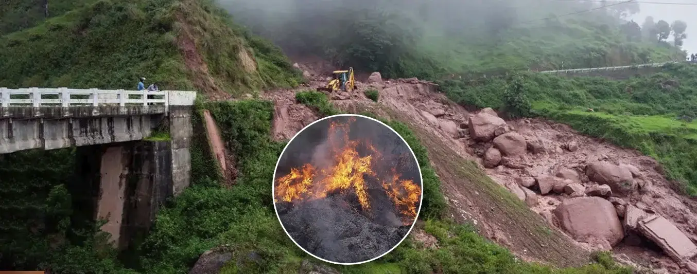 Incendios y deslizamientos en Colombia