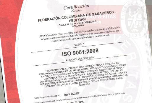 certificacion iso fondo nacional del ganado