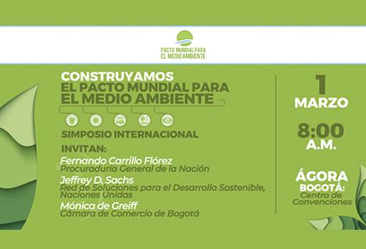 Red de Soluciones de Desarrollo Sostenible de las Naciones Unidas, Centro de Inversión Sostenible de la Universidad de Columbia, Cámara de Comercio de Bogotá, Pacto Mundial para el Medio Ambiente, Corte Suprema de Hawaii, Centro de Derecho Ambiental de la Universidad de Chile, procurador delegado para Asuntos Ambientales, Comisión de Medio Ambiente y el Club de Juristas de Francia, Programa de las Naciones Unidas para el Medio Ambiente, Instituto de Investigaciones de Recursos Biológicos Alexander von Humbo