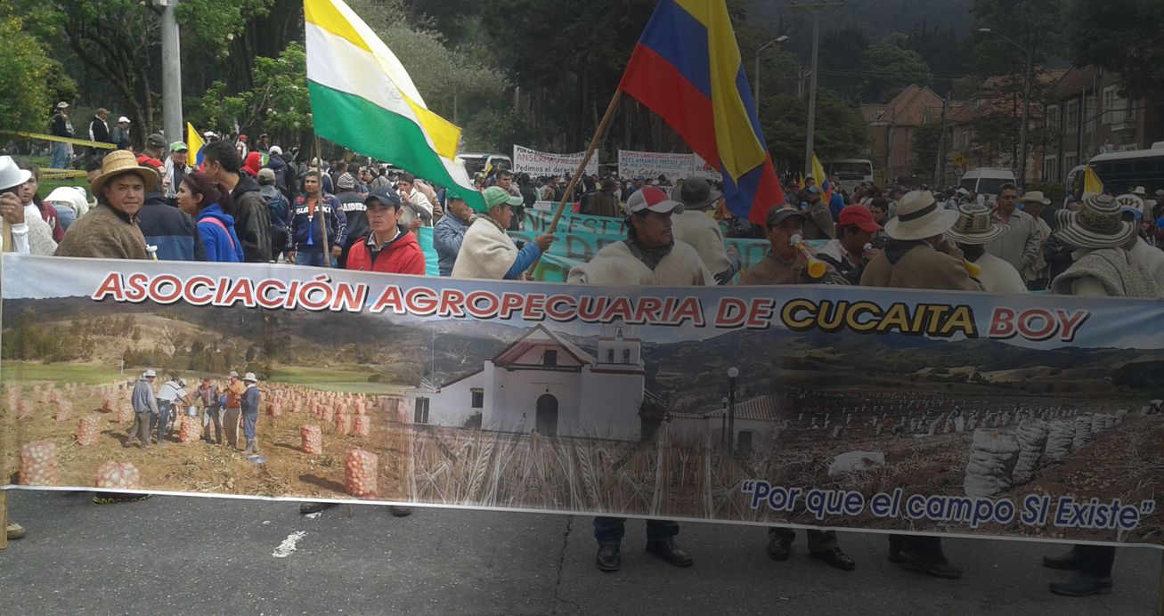 Cerca de 10 mil capesinos marcharon por Bogotá exigiendo del Gobierno compromisos serios frente al agro. Foto: CONtexto ganadero. Marcha campesina en Bogotá
