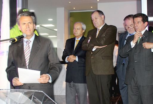 Rubén Darío Lizarralde, ministro de Agricultura; Jaime Daza, secretario general de Fedegán; Alejandro Ordoñez, procurador general de la Nación; y José Félix Lafaurie, presidente ejecutivo de Fedegán. Foto: MinAgricultura. 50 años de Fedegán