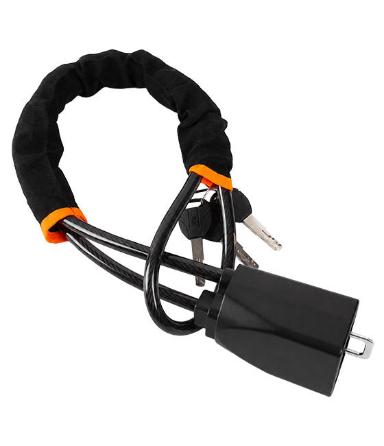 CarProtect heavy-duty anti-theft steering wheel lock with braided steel cable and physical keys