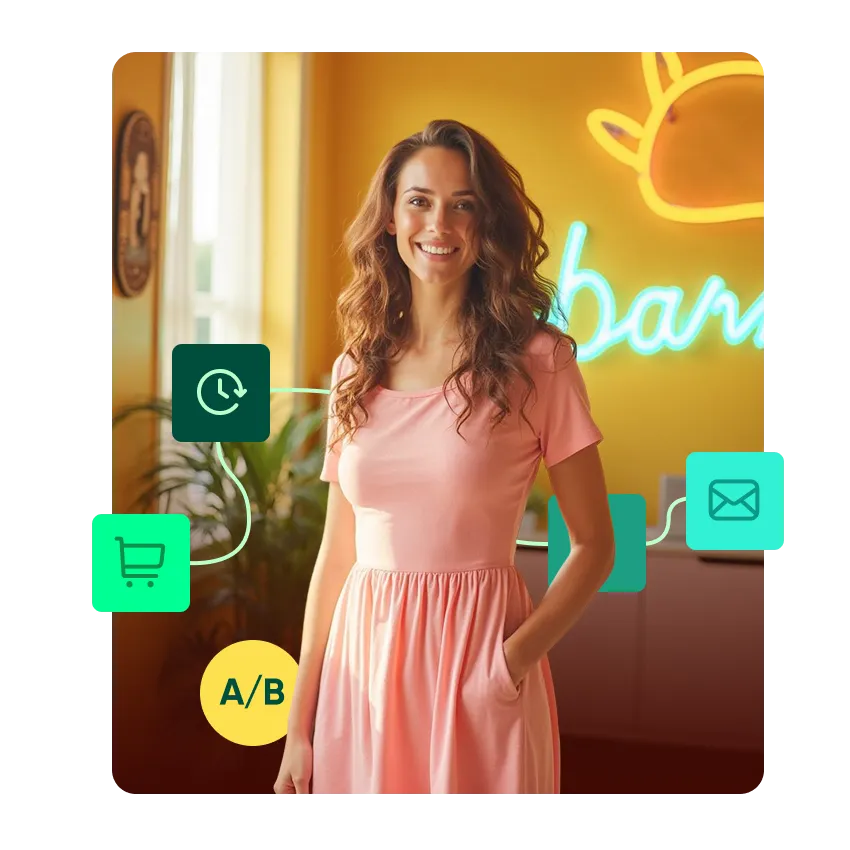 Ilustrace - žena s ikonkami