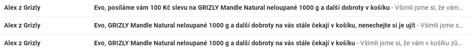 personalizace a zaslání slevy v rámci automatizace pro opuštěný košík