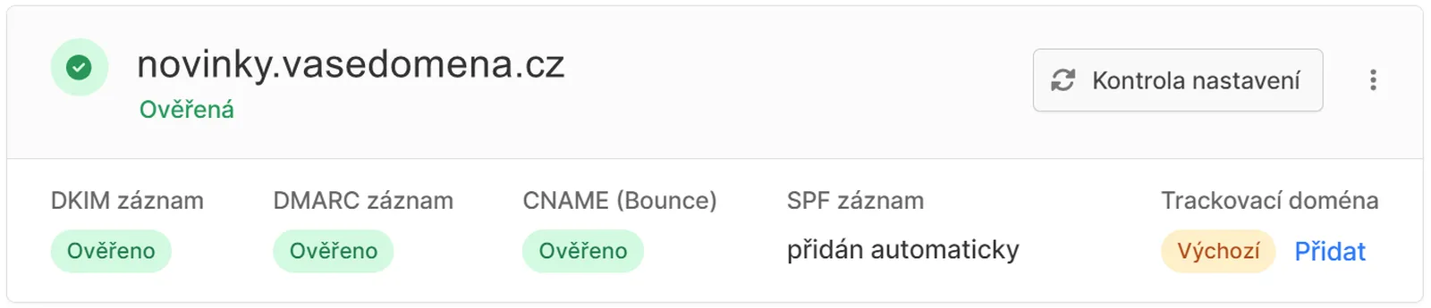 Ověření domény 3. řádu včetně DMARC záznamu