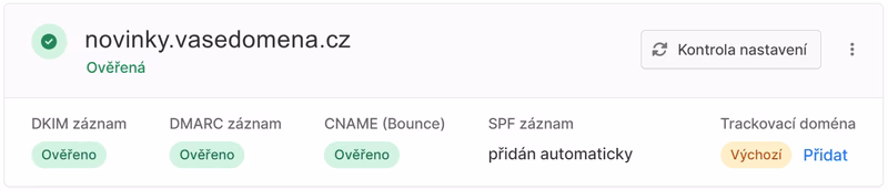 Ověření domény 3. řádu  v Ecomail