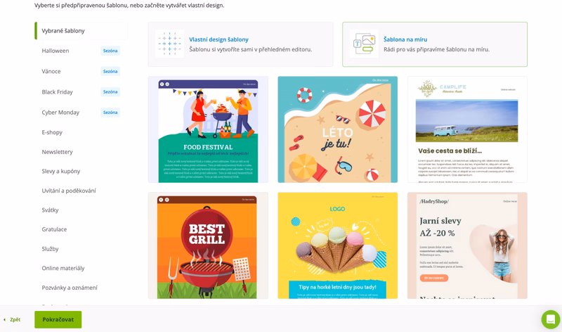Šablony v Ecomailu