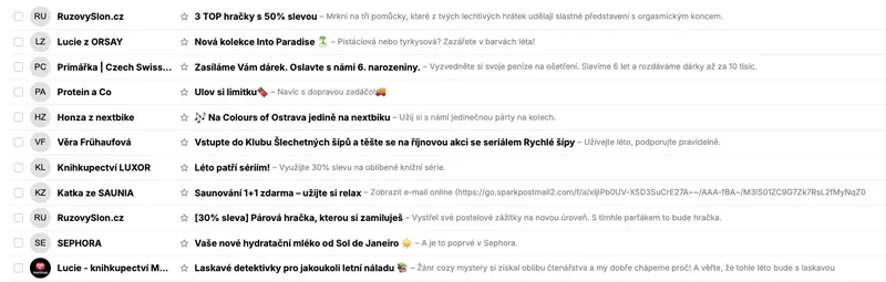 Předmět e-mailu