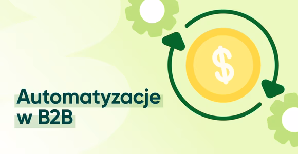 Zielony baner z napisem Automatyzacje w B2B