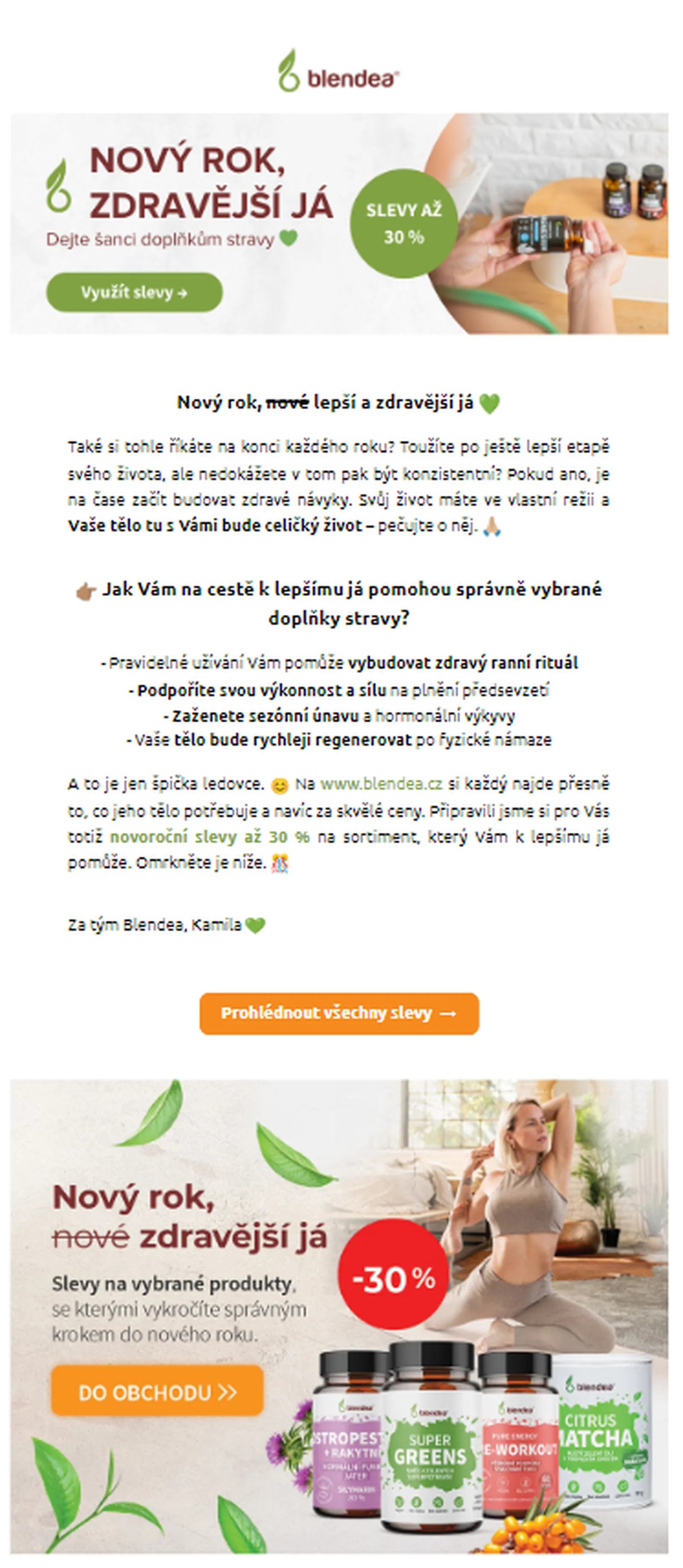 E‑mail marketing: Novoroční newsletter firmy Blendea
