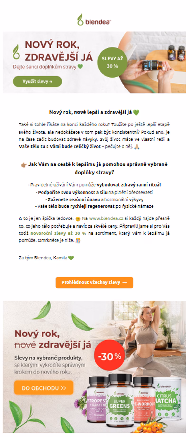 E‑mail marketing: Novoroční newsletter firmy Blendea