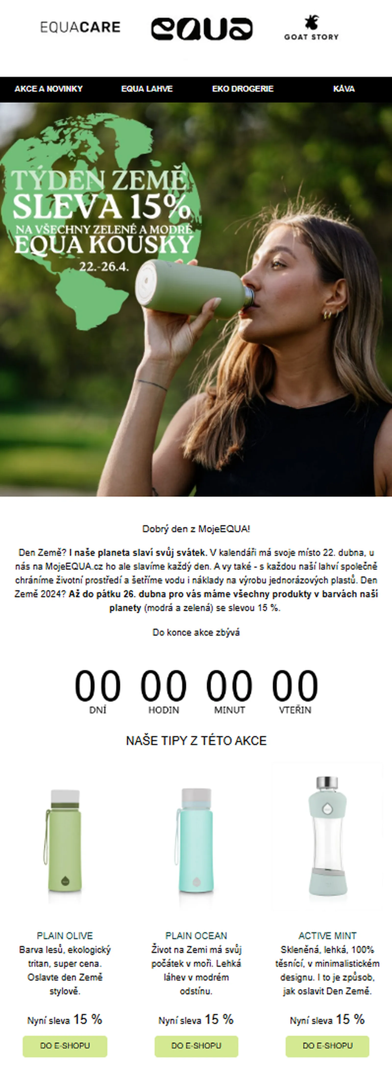 Ukázka newsletteru od Equa: Den Země