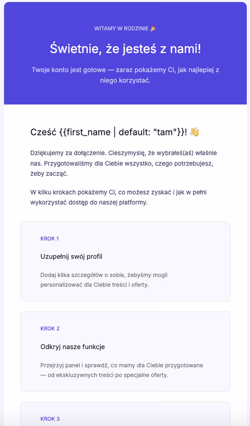 Przykładowy szablon wygenerowany przez Claude