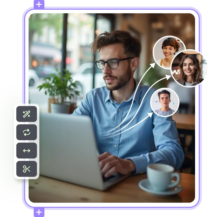 Ilustrace - muž u počítače