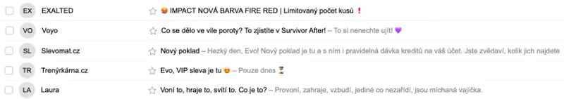 Předmět e-mailu