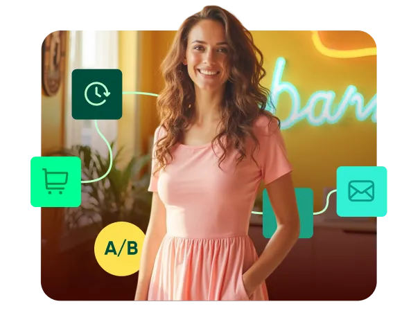 Ilustrace - žena s ikonkami