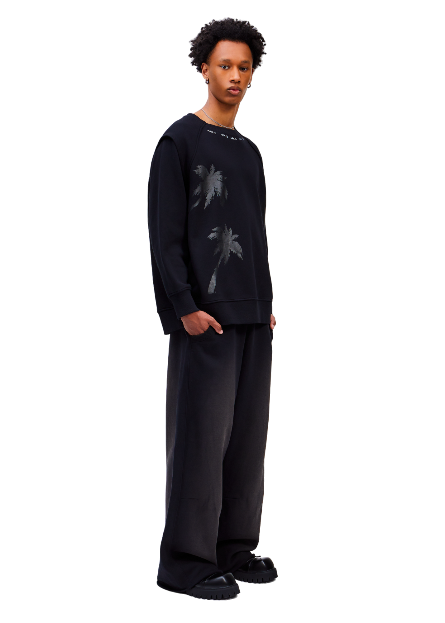 トップス Palm tree sweatshirt / navy Palm Trees Kata Sweatshirt - ARK/8 x Dead Island 2 | ARK/8