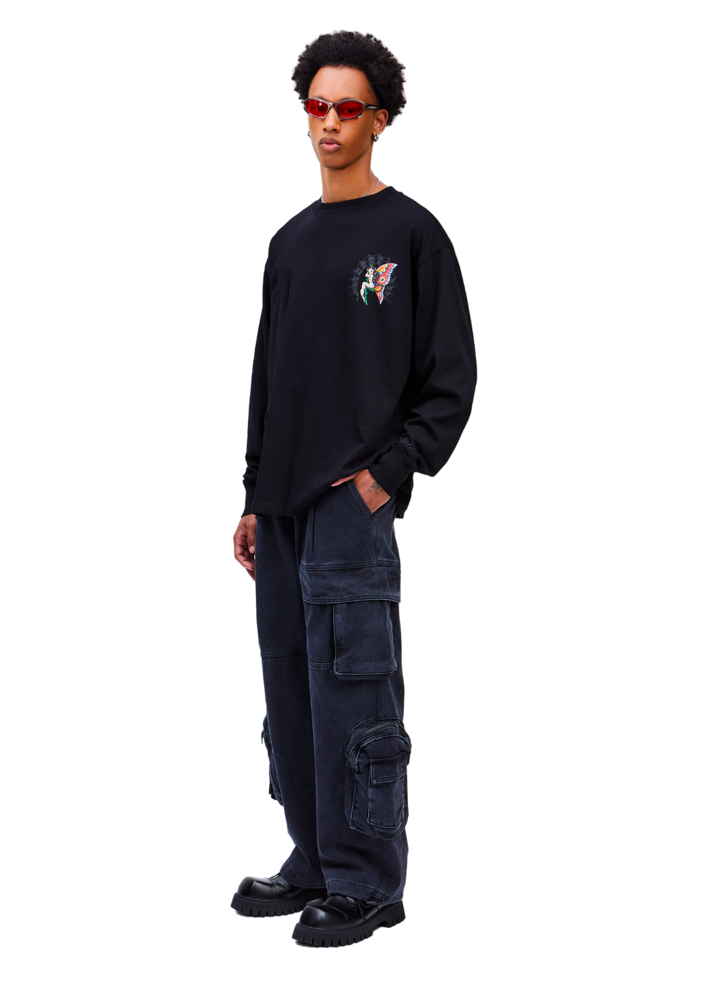 トップス Palm tree sweatshirt / navy Chasing Palms | Dropped Shoulder sweatshirt – Jam Industries