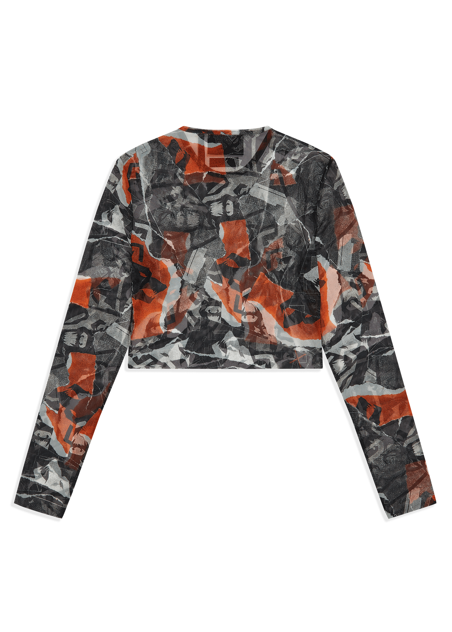 Mesh Printed Crop Top