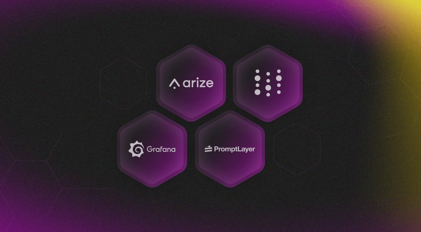 AI monitoring tools: Arize, PromptLayer, Grafana