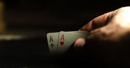A hand showing pocket aces