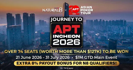 Promo poster for APT Incheon 2026 poker event.
